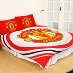 MANCHESTER UNITED DOUBLE FOOTBALL DUVET COVER BEDDING SET OFFICIAL