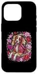 iPhone 16 Pro Cartoon Irish Setter dog with roses Case