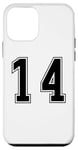 Coque pour iPhone 12 mini Noir Numéro 14 Équipe Junior Sports Uniforme Numéroté