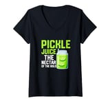 Womens Pickle Juice The Nectar Of The Bold Cucumber Vegan Fitness V-Neck T-Shirt