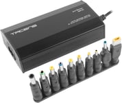 ANBP100, Chargeur Universel Compact pour Ordinateur Portable, 10 Adaptateurs, 8 Voltages, Connecteur USB, 100W, Noir