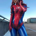 Klassisk Spiderman 3d Body Dräkt Superhjälte Jumpsuit för kvinnor Halloween Cosplay Party Dress Up S SQBB V