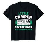 Youth Rv Camping Boy Little Camper Secret Boss Of The Camping Car T-Shirt