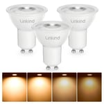 Linkind Ampoules LED GU10 Dimmable, 5.7W équivalent à 75W Halogène, Blanc Chaud 2700K, 560lm, Ampoules LED Spot PAR16, Large Faisceau 110°, Lot de 3 [Classe énergétique E]