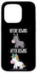 Coque pour iPhone 15 Pro Avant et après Rowing Unicorn Rower