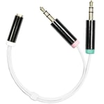 High Quality Minijack Headset adapter - Hvid