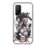 Coque pour Xiaomi Mi 10T / Mi 10T Pro Manga Demon Slayer Blanc