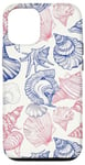 iPhone 14 Pro Pink Blue ink Seashell Starfish Ocean Beach Sea Case