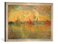 Kunst für Alle 'Image encadrée de Charles Cottet View of Venice from The Sea, 1896, d'art dans Le Cadre de Haute qualité Photos Fait Main, 60 x 40 cm, Argent Raya