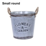 Hanging Flower Pots Zinc Metal Plant Bucket Small Round