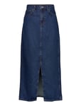 Slit Denim Skirt Blue Mango