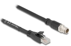 Delock M12 Kabel X-Kodiert 8 Pin Stecker Zu Rj45 Stecker Cat.5E S/Ftp Flexibel 10 M Schwarz