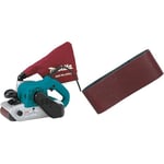 Ponceuse à bande 1200 W 100 x 610 mm - MAKITA 9403 & 5 BANDES ABRASIVES MAKITA 100X610 MM GRAIN 80 POUR BOIS MÉTAL-P36902