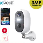 ieGeek Outdoor Battery Security Camera WiFi Wireless Color Night Vision CCTV Cam