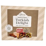 Luxurious Turkish Delight Assortment Fruit Flavors and Mixed Nuts in a Tradition