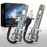 JOSHF Ampoule Led H1, 55W CSP 12000LM 6500K Blanc Phares pour Voiture et Moto, Ampoules Auto de Rechange pour Ampoule Halogènes et Kit Xenon, Hi/Lo Beam Phare H1 LED, DC12V (2 Ampoules)