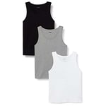 BOSS Mens Tank Top 3P Classic Three-Pack of Cotton Underwear Vests with Embroidered Logos