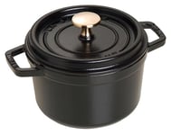 STAUB Cocotte en Fonte Émaillée avec Couvercle, Tous feux dont induction, 1 à 2 personnes, Ronde, 16 cm, 1,20 L, 2,7 kg, Noir Mat