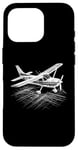 Coque pour iPhone 16 Pro Avion à hélice 3D Wireframe - Amoureux d'avion vintage