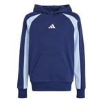 adidas Mixte Enfant Seasonal Essentials Colorblock Fleece Hoodie, Dark Blue/Glow Blue/White, 9-10 Years