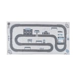 Paris Prix - Tapis Enfant 'Circuit' 70x140cm Blanc & Gris