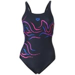 Maillots de bain Arena  WOMEN S  SWIMSUIT U BACK - BLACK-FREAK ROSE MULTI - 48