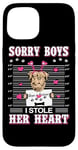 Coque pour iPhone 15 Dogue de Bordeaux Valentines Day I Stole Her Heart Funny Dog