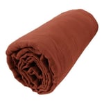 Drap housse 140x190 cm en Gaze de coton Gaïa Terracotta