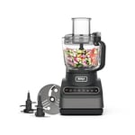 Ninja Food Processor with 4 Automatic Programs; Chop, Puree, Slice, Mix, and 3 Manual Speeds, 2.1L Bowl, Chopping, Slicing & Dough Blades, 850W, Dishwasher Safe Parts, Black BN650UK