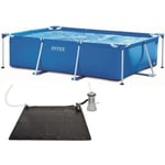 Kit piscine metal frame junior rect tubulaire (l)3,00 x (l)2,00 x (h)0,75m et chauffage solaire