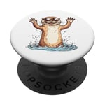 Otter Wave Design For Men Women Kids Funny Otter PopSockets Swappable PopGrip