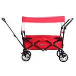 Fuxtec Chariot Easy Cruiser Rouge, L'Original, Chariot de Jardin Pliable Pour Enfants, Transport, Plage, Ville, Forêt, à Tirer ou à Pousser, Capacité De Charge 75 kg