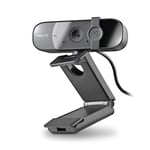 NGS XPRESSCAM 1080HD - Webcam Full HD 1080p avec microphone intégré et connexion USB 2.0 pour les appels vidéo dans Skype, Zoom et Teams, base réglable et filtre de confidentialité