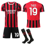 2024-2025 AC Milan Hemma Barn Vuxen Fotbollströja Jersey med Strumpor No.19 THEO 28