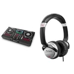 Numark Mixstream Pro+ Standalone DJ Controller, Amazon Music Unlimited Streaming, Mixer & HF125 - Ultra-Portable Professional DJ Headphones with 6 ft Cable, 40 mm Drivers