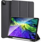 Coque pour iPad Pro 12.9 2020 - Poids Léger Couverture Connector Magnétique Etui Smart Folio Porte-stylo - Noir