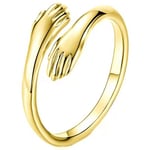 925 Sterling Silver Smycken Love Kram Ring Retro Mode Tide Gold