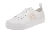 Calvin Klein Jeans Femme Baskets Vulcanisées Chaussures, Blanc (Bright White), 41 EU