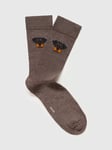 Mango Rottweiler Embroidered Socks, Brown