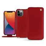 Housse cuir Apple iPhone 13 Pro - Rabat vertical - Rouge - Cuir lisse - Neuf