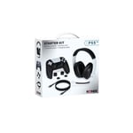 Pack Starter Casque Gaming Konix pour PS5™ Noir et Blanc + Coque de manette en silicone + Appui pouce