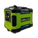 Tecnoware Power Systems - Générateur Portable 2200VA, Onduleur Silencieux 58dB, Monophasé 230V, Démarrage Manuel, Eco Speed Control, 10h Autonomie, Jardinage, Bricolage, Camping, Vert, 2200VA