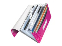 Leitz Wow - Dokumentmappe - Kan Utvides - 6 Rom - 6 Deler - For A4 (210 X 297 Mm) - Med Fliker - Metallisk Rosa