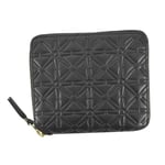 COMME DES GARCONS Bi-fold wallet with coins Round Zipper SA210E Black Cowhide