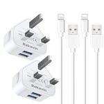 iPhone Charger,[MFi Certified] 2Pack iPhone Lightning Cable and Plug,1M Old Apple iPad Charger Lead with Plug 5V/2.1A Charging for i Phone 13 12 11 10 Xs XR X SE 8 7 6S Pad 5th 6th 7th 8th Generation