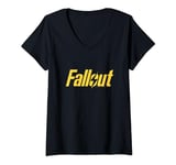 Womens Fallout TV Series Yellow Lightning Logo V-Neck T-Shirt