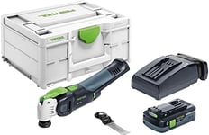 Festool Battery Oscillator OSC 18 HPC 4.0 EI-Plus Vecturo (with Battery Pack, Quick Charger, Universal Saw Blade) in Systainer