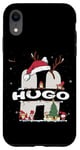 Coque pour iPhone XR Chemise de Noël Hugo avec nom Hugo pour Noël amusant