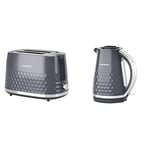 Morphy Richards 220033 Hive Toaster Grey & 108273 Hive Kettle Grey