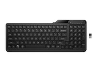 HP 475 - Clavier - bi-mode, multi-dispositifs, compact, disposition en 2 zones, déplacement des touches surbaissé, 12 boutons programmables - sans fil - 2.4 GHz, Bluetooth 5.3 - AZERTY - Belge - noir de jais